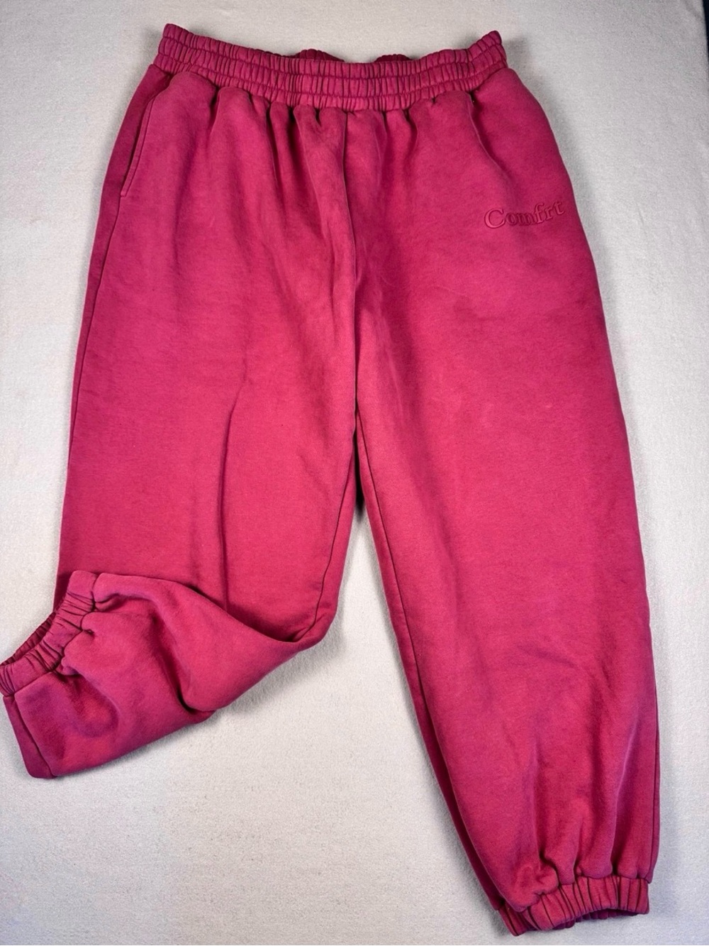 Raspberry Pink Fleece Jogger Sweatpants - Comfort-inspired